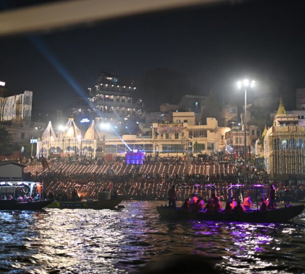 Millions of diyas illuminating the ghats of Varanasi during Dev Deepawali festival