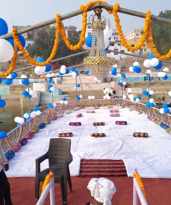Decorated Boat for Surprise Anniversary Event in Varanasi