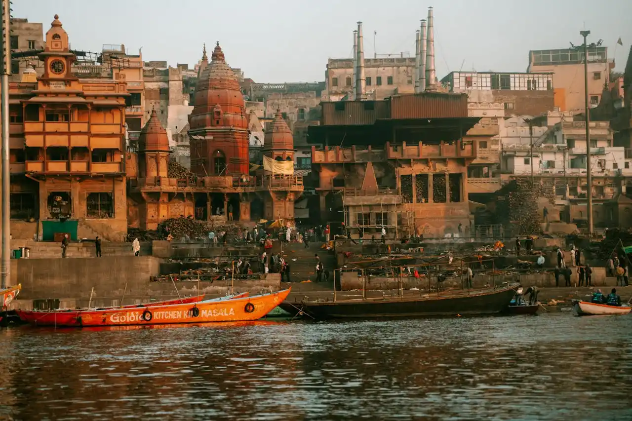 Holy Ganga Ghat in Kashi Varanasi where Tripindi Puja and ancestral rituals are performed.