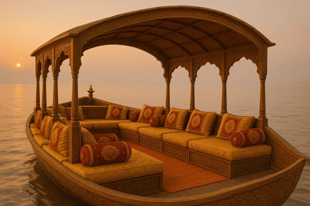 A traditional Indian wooden bajra boat
