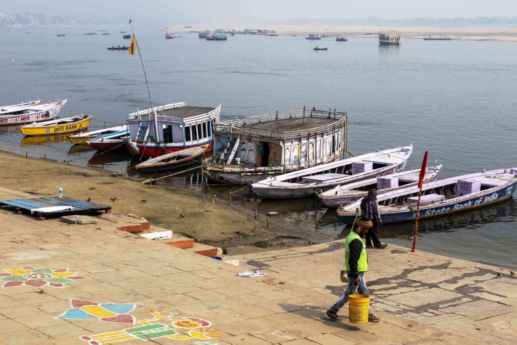 Traditional boats at Dashashwamedh Ghat for boat booking in Varanasi during Dev Diwali