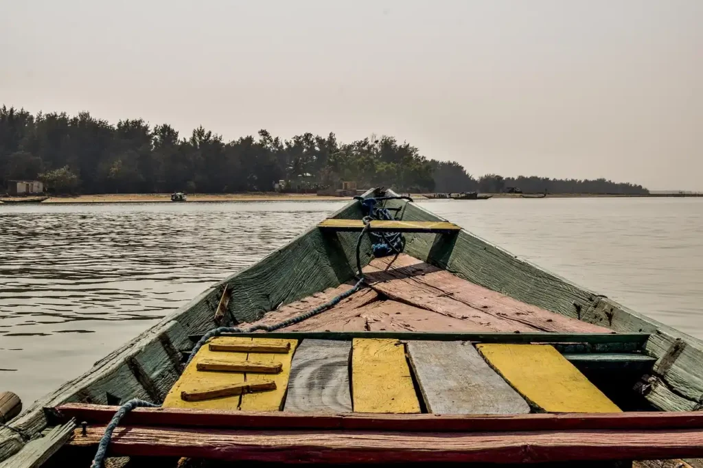 Luxury motor boat ride experience on the Ganga river.